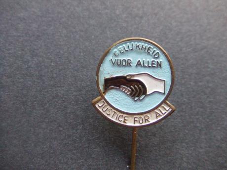Justice For All gelijkheid en gerechtigheid voor allen blauw